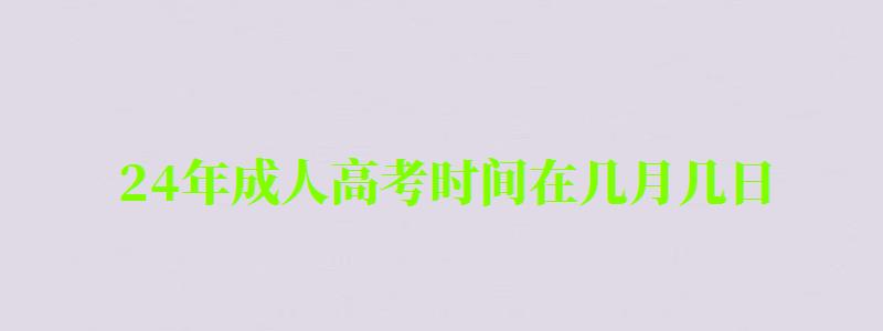 24年成人高考时间在几月几日