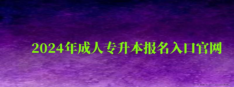 2024年成人专升本报名入口官网