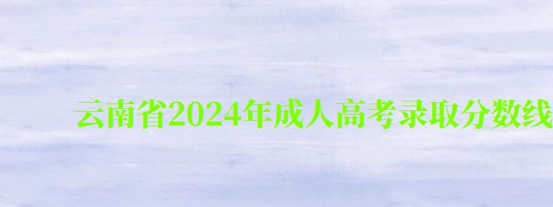云南省2024年成人高考录取分数线