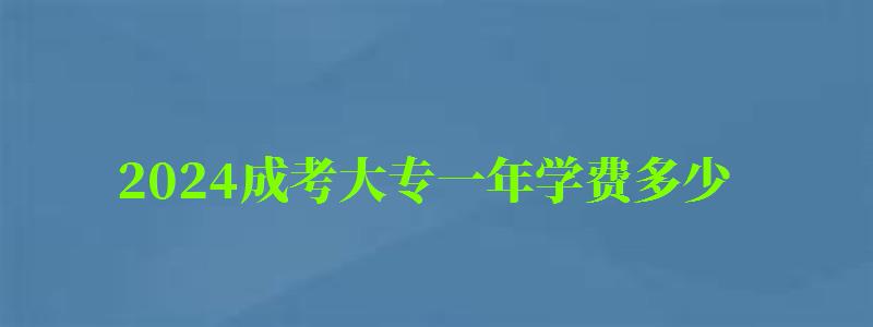 2024成考大专一年学费多少