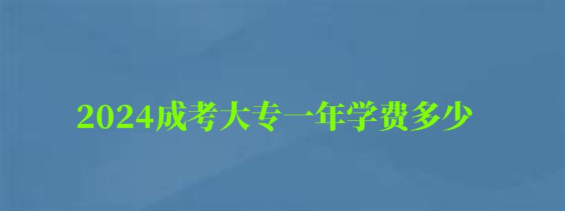 2024成考大专一年学费多少