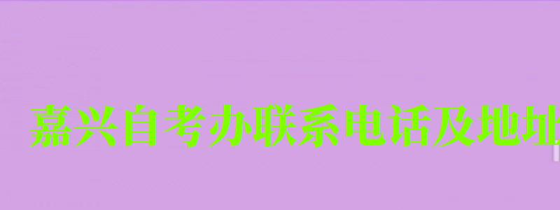嘉兴自考办联系电话及地址
