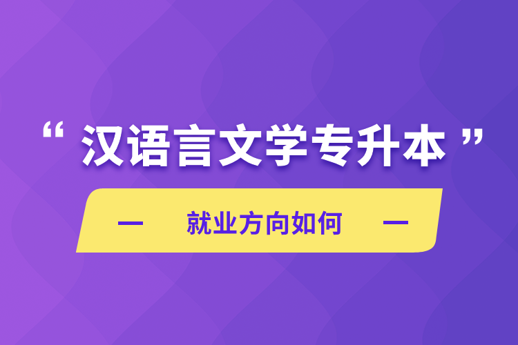 自考本科：汉语言文学专升本就业方向如何