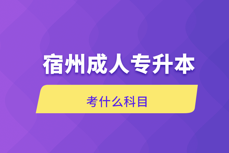 自考本科:宿州成人专升本考什么科目