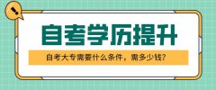 自考大专需要什么条件，需多少钱？