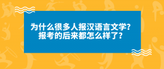 为什么很多人报汉语言文学？报考的后来都怎么样了？