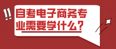 自考电子商务专业需要学什么？就业方向如何？