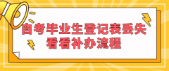 自考毕业生登记表丢失，看看补办流程