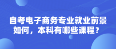 自考电子商务专业就业前景如何，本科有哪些课程？