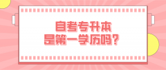 自考专升本是第一学历吗？这些概念千万别混淆
