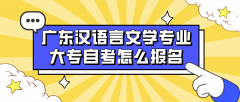 广东汉语言文学专业大专自考怎么报名