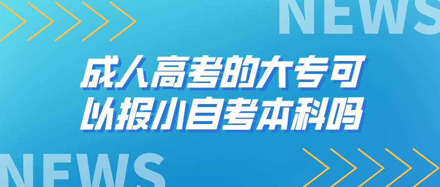 成人高考的大专可以报小自考本科吗