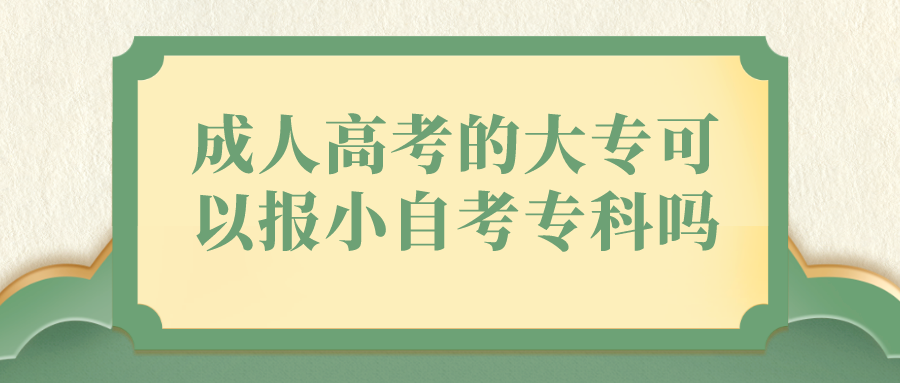 成人高考的大专可以报小自考专科吗